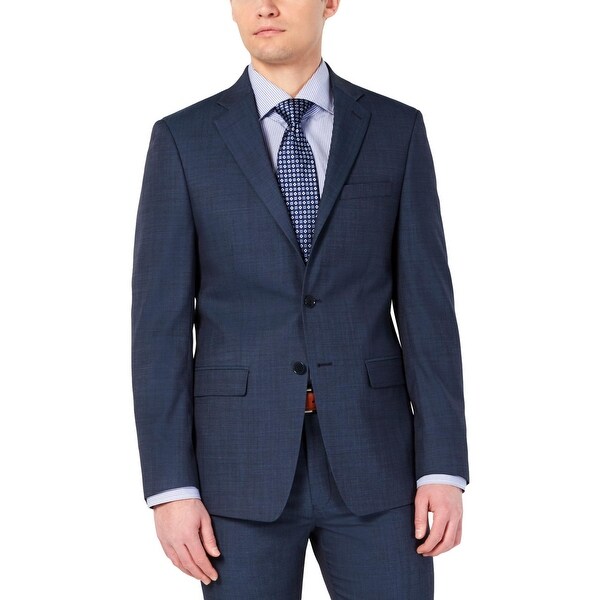 Calvin Klein Mens Sportcoat Wool Blend Slim Fit - Blue - 38R. Opens flyout.