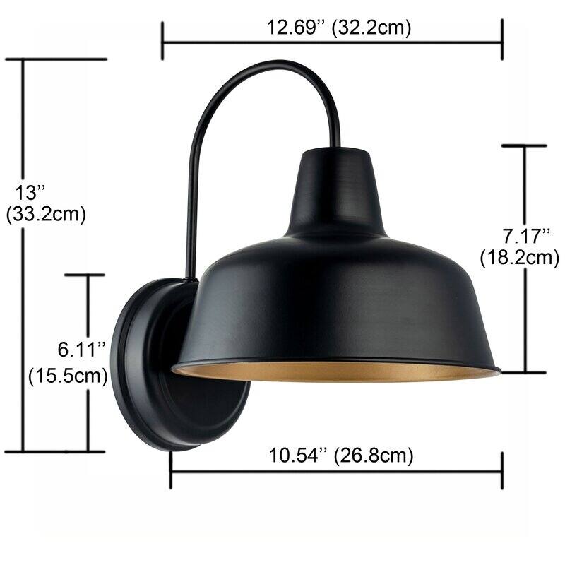 1-Light Outdoor Barn Light With Dark Bronze finish - 10.54"x12.69"x13"