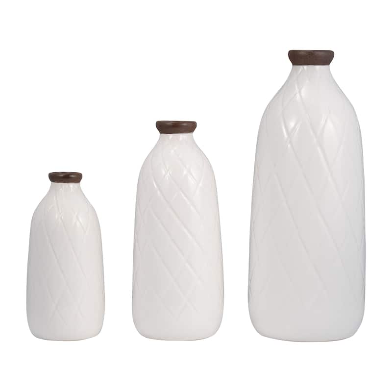 Sagebrook Home Neutral Ceramic Vase