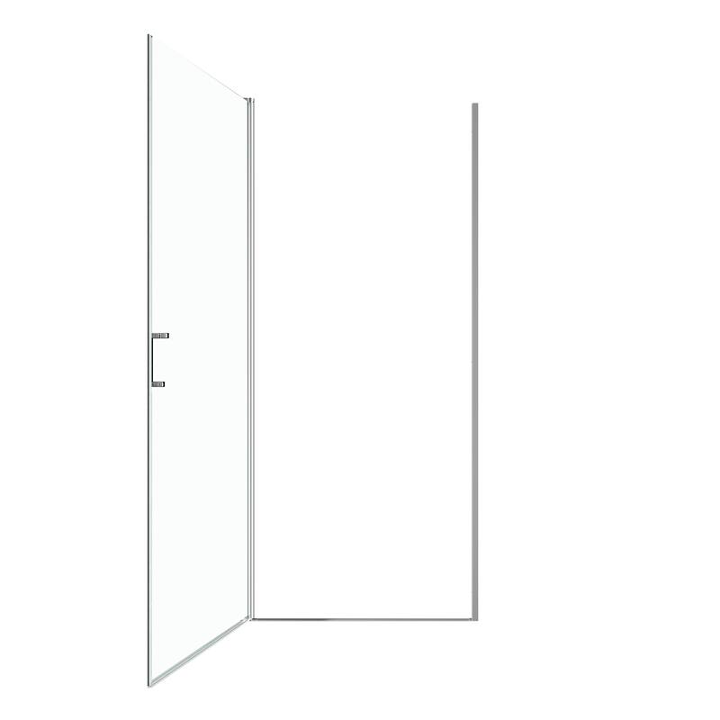 GDFStudio - Modern America Design Semi-Frameless Circular Pivot Shower Door with 1/4" SGCC Tempered Glass & Magnetic Soft-close