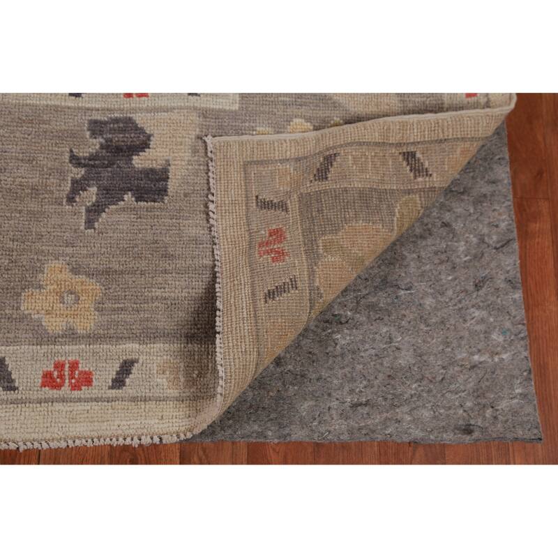 Hand Knotted Oriental 100% Wool Carpet Transitional All-Over Beige & Ivories Oushak Area Rug - 12' 5'' X 9' 1''