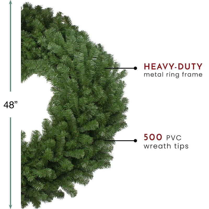 Deluxe Windsor Pine Artificial Christmas Wreath 48" - Unlit