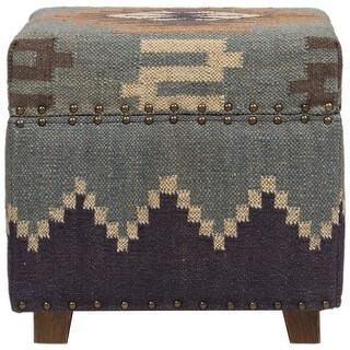 HERAT ORIENTAL Handmade Kilim Upholstered Wooden Storage Stool - Bed ...