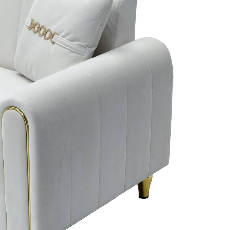 87.4" Luxury Loveseat Sofa with Metal Legs, Round Arms