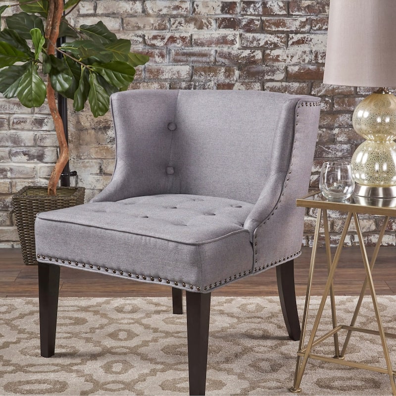 Adelina Upholstered Accent Chair by Christopher Knight Home - Grey