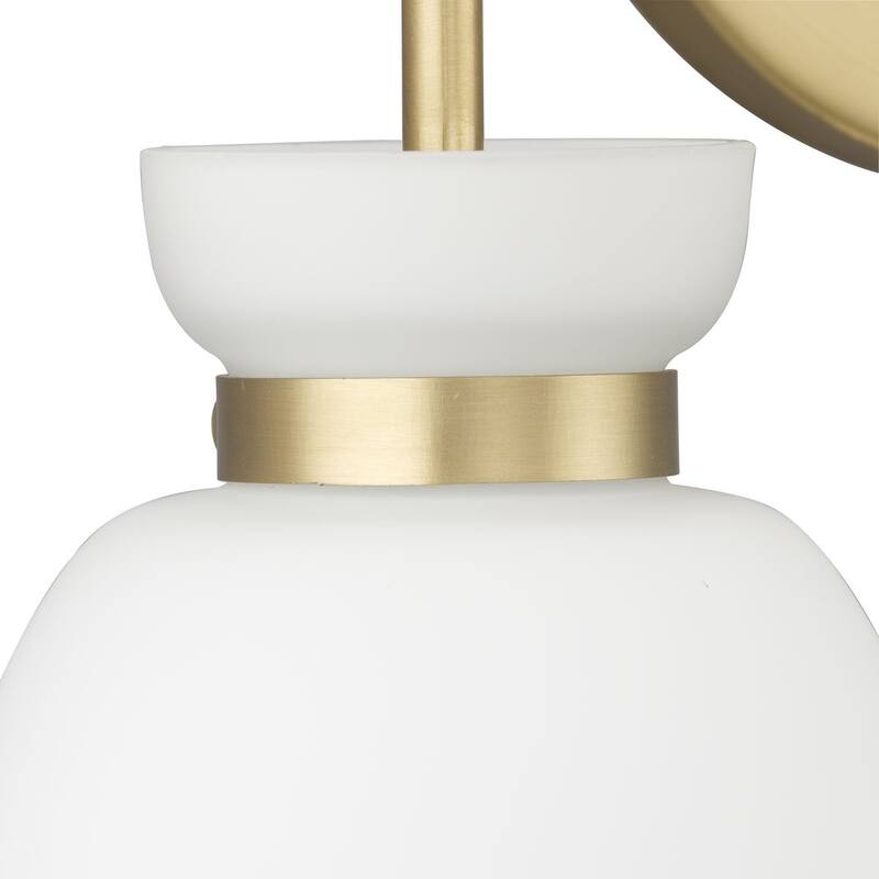 Lexie Collection Two-Light Brushed Gold Contemporary Vanity Light - 14 in x 6.62 in x 11 in
