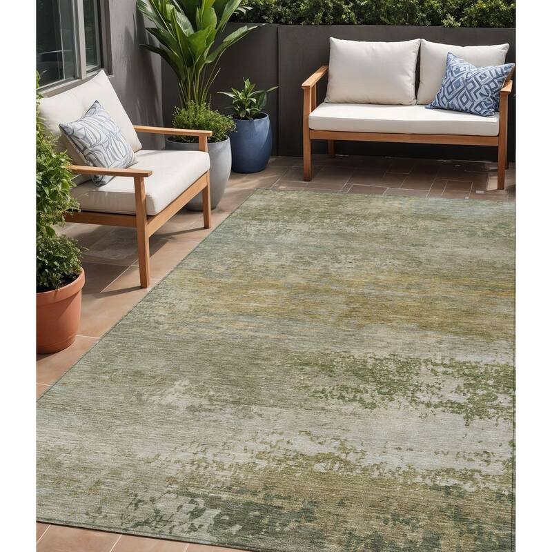 HomeRoots Abstract Transitional Rectangle Outdoor Rug - 5' X 8'