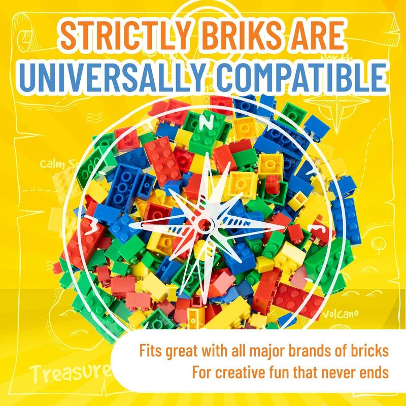 Strictly Briks Building Block Set, Blue, Green, Red, Yellow, 216 Pieces, Compatible with All Major Brick Brands