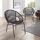 preview thumbnail 18 of 31, Corvus Sarcelles Woven Wicker Indoor/Outdoor Chairs (Set of 2)