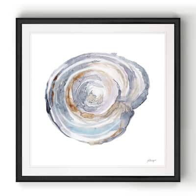 Watercolor Tree Ring III -Black Framed Print