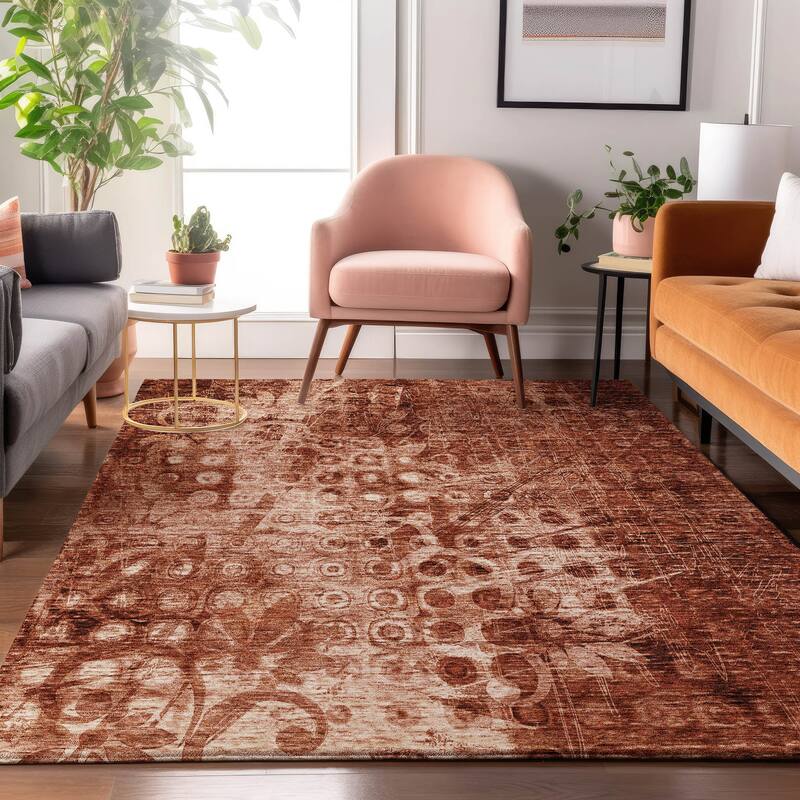 Premium Washable Super Soft Modern Impressions Mayfield Rug - Paprika - 9' x 12' - Rectangle