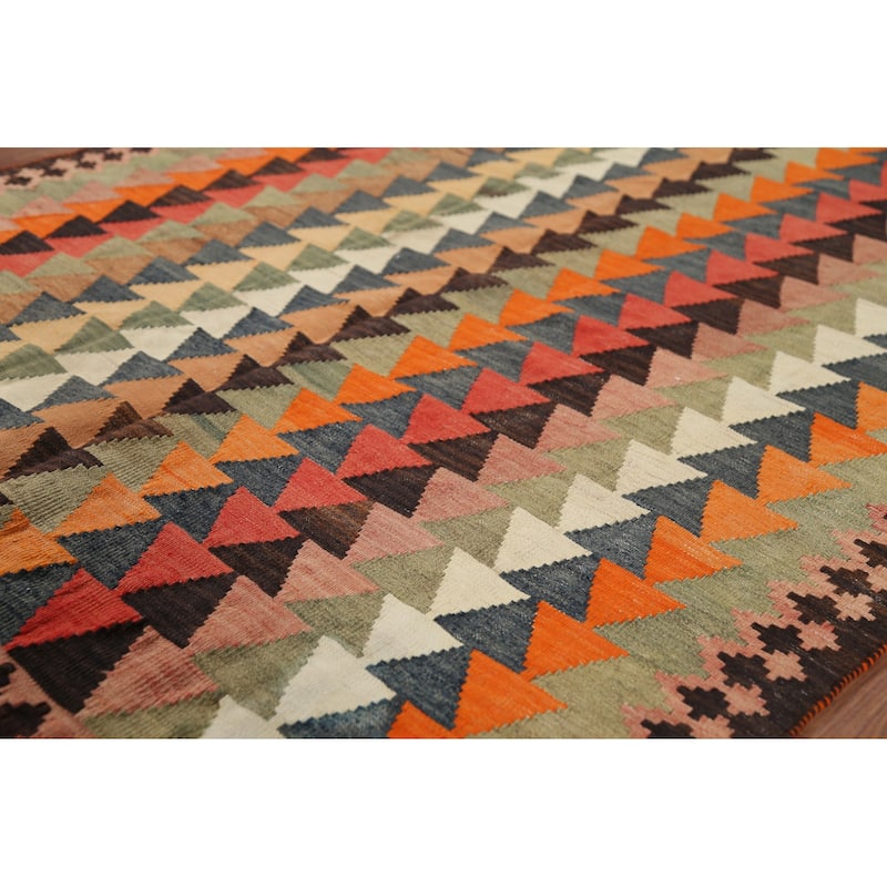 Kilim Qashqai Persian Vintage Rug Hand-Woven Tribal Wool Carpet - 3'10"x 6'8"