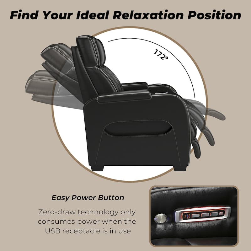 Signature Design by Ashley Boyington Black Power Reclining Loveseat with Console - 75"W x 40"D x 44.5"H