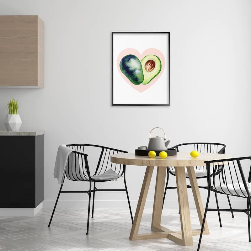 Stupell Heart Shaped Avocado Framed Giclee Art Design By Lil' Rue