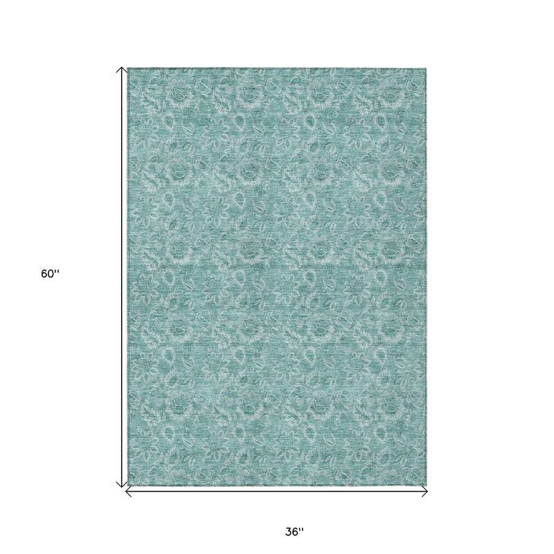 HomeRoots Floral Transitional Rectangle Outdoor Rug