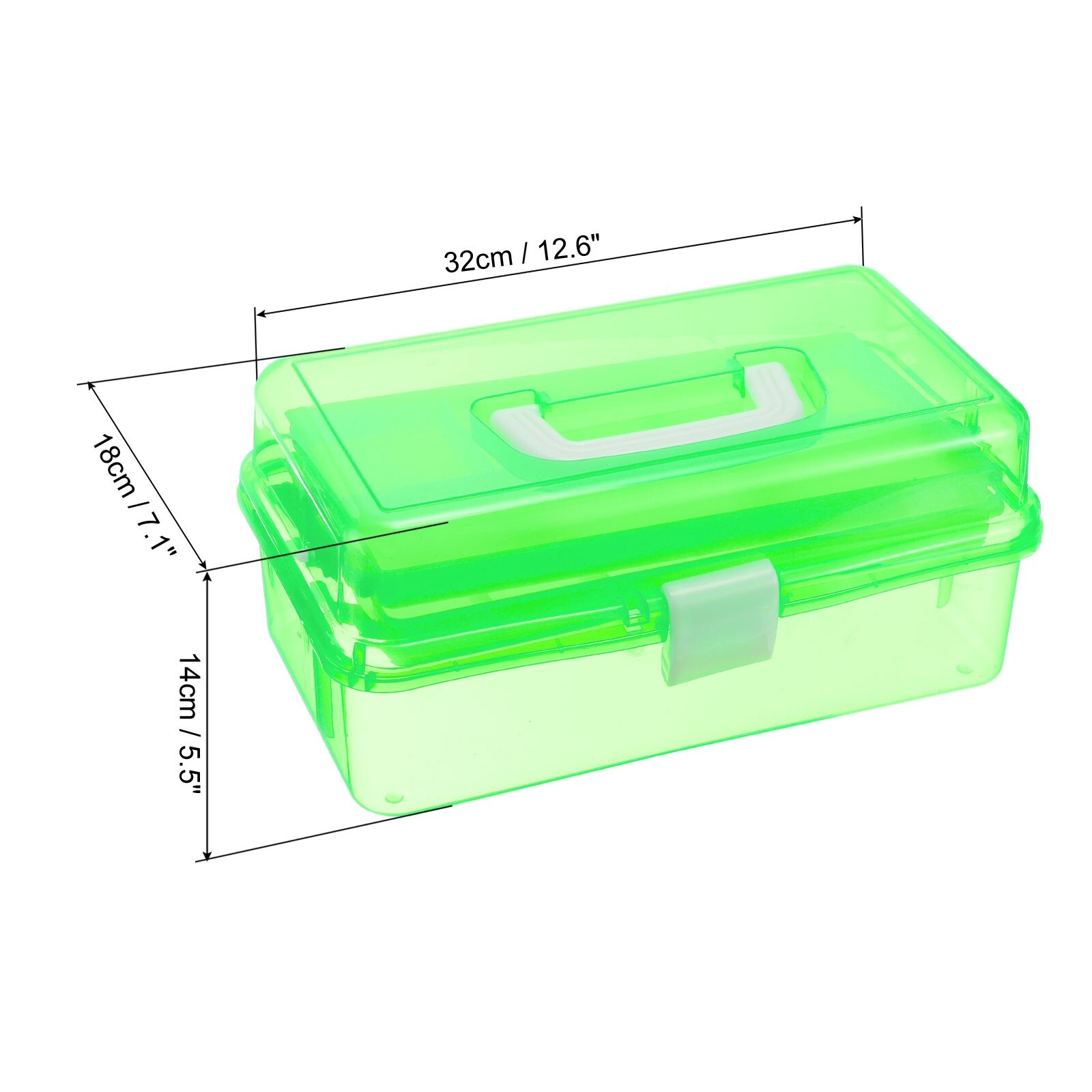 Three-Layer Art Storage Box, Multifunctional Portable Tool Case Holder Container Organizer with Handle - 32x18x14cm