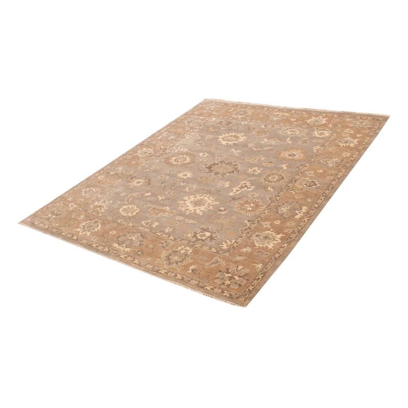 ECARPETGALLERY Hand-knotted Oushak Grey Wool Rug - 7'11 x 9'10