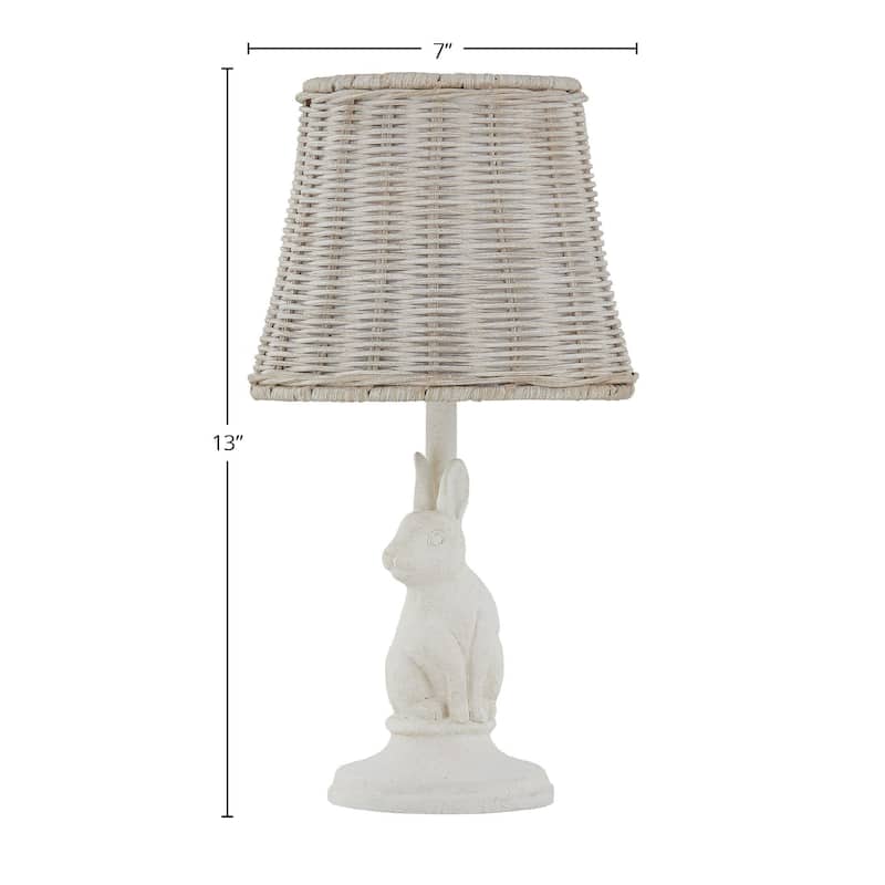 Flora 13" Mini Lamp with Rattan Shade (Set of 2)