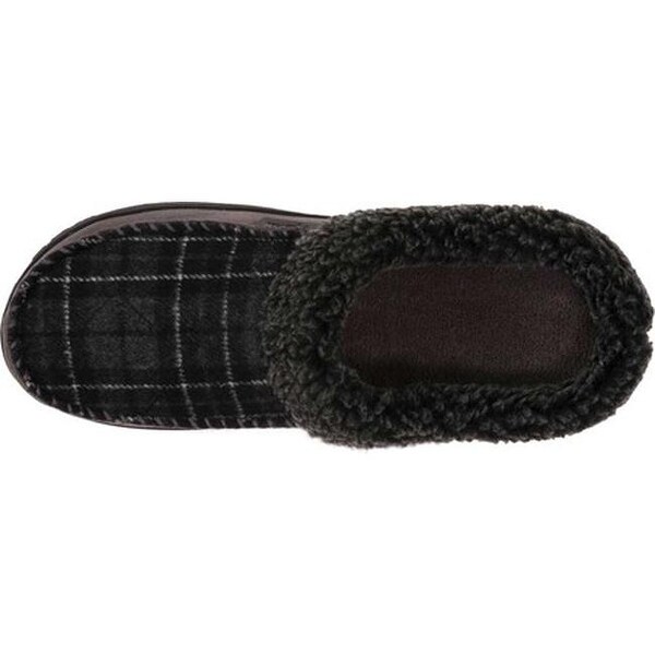 men's dearfoams microsuede whipstitch trim clog slippers