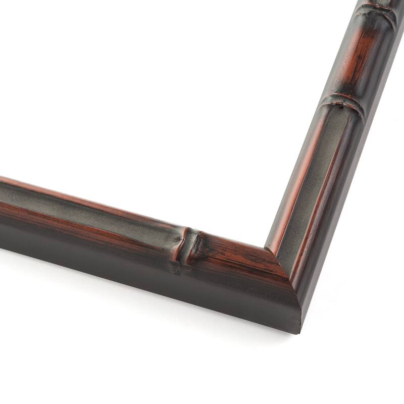 10x13 Brown Thin Bamboo Picture Frame - UV Acrylic, Foam Board Backing, Hanging Hardware - Holds 10x13 Photo