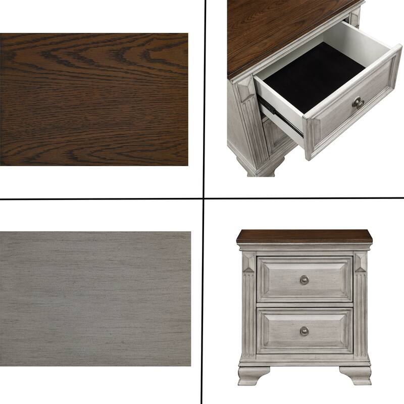 Two-Tone Bedroom Furniture Nightstand of 2x Drawers - On Sale - Bed ...