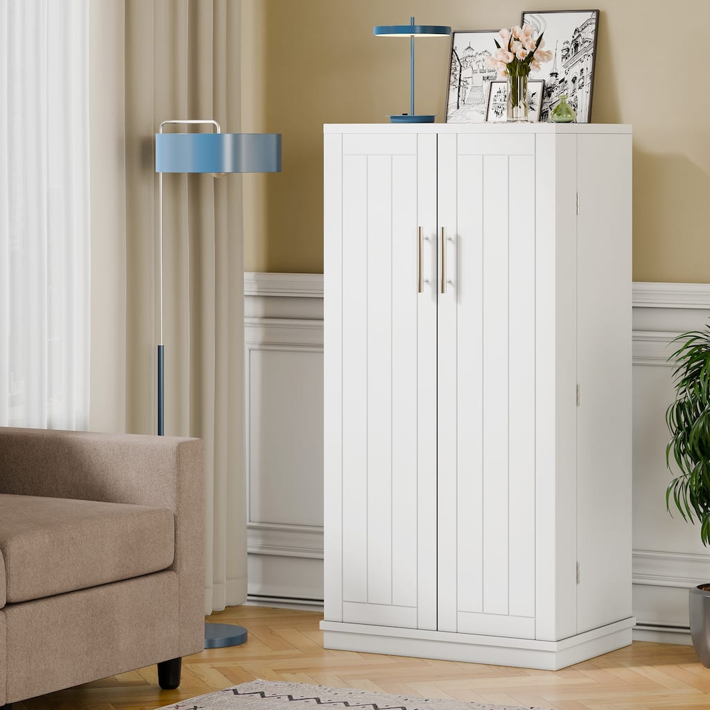 Futzca 47in Pantry Cabinet, Wooden Kitchen Storage Cabinets