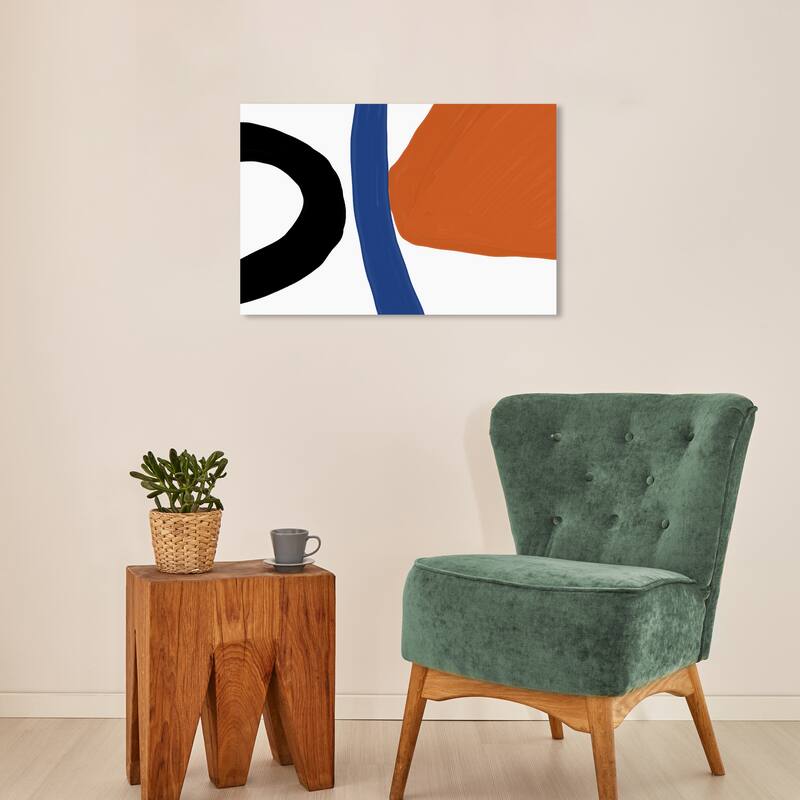 Wynwood Studio Canvas Abstract Fractions Blue and Ochre Modern & Contemporary Wall Art Canvas Print - 16 x 24