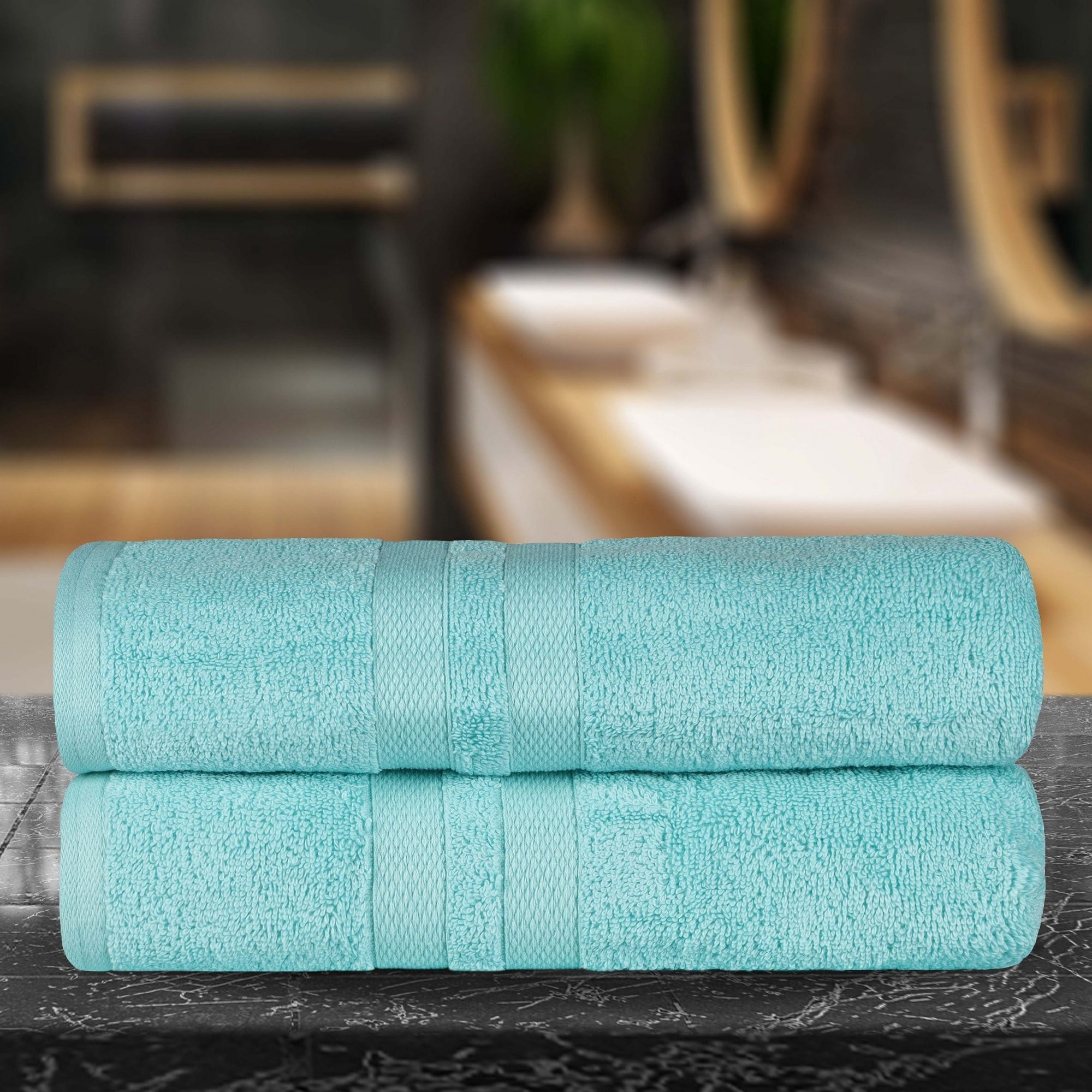 Cotton Quick-Drying 2 Piece Absorbent Solid Bath Sheet Set - Picture 16 of 45