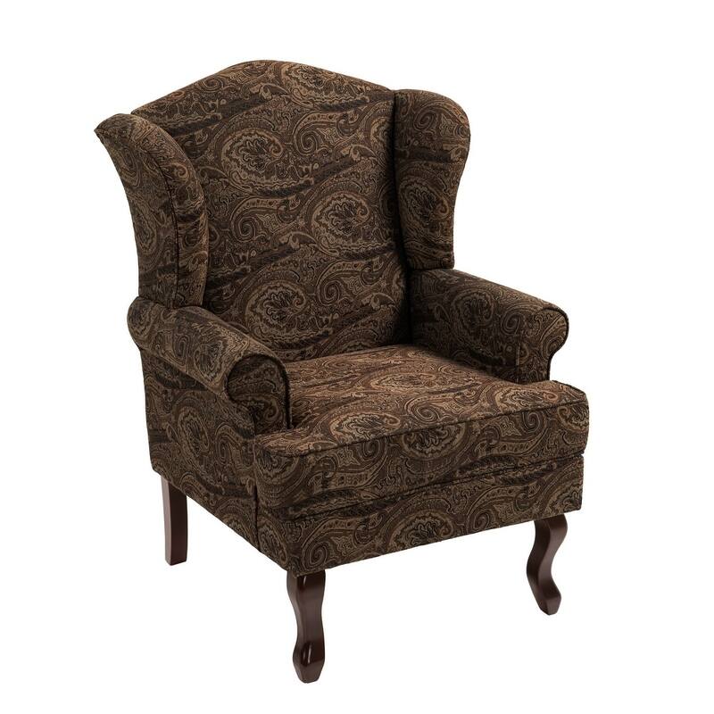 Elegant Living Room Wing Back Arm Chair Upholstered Accent Chair