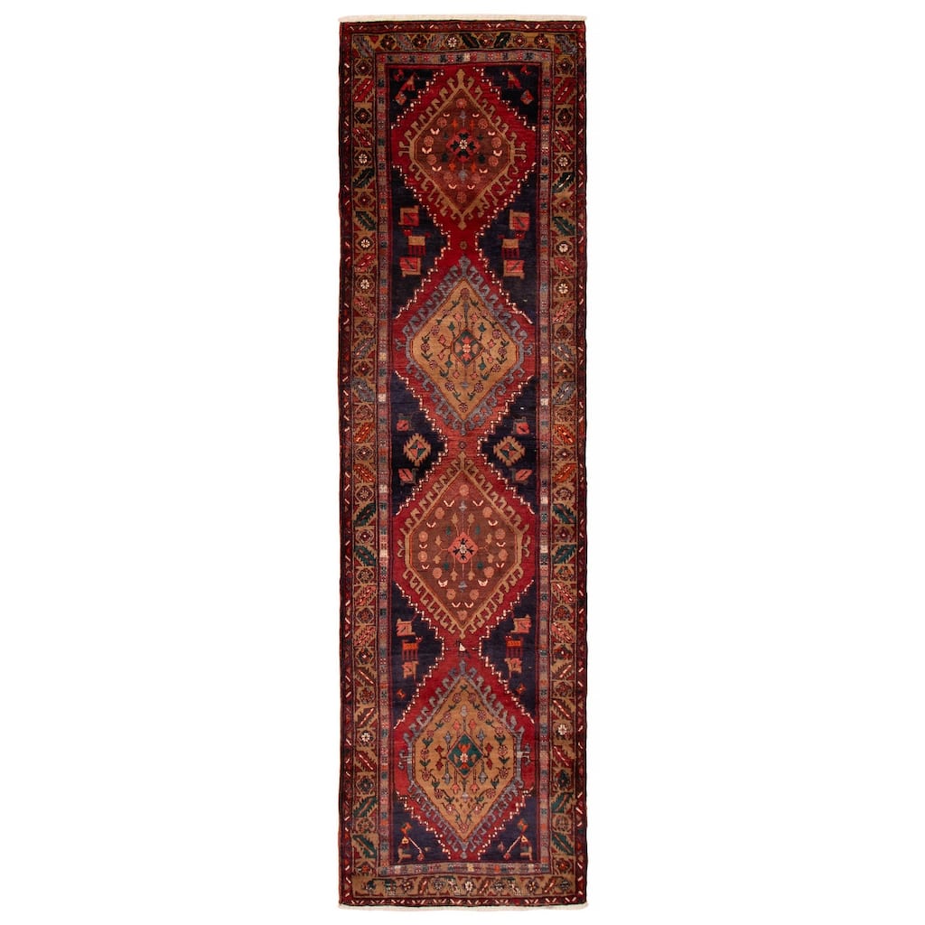 ECARPETGALLERY Hand-knotted Konya Anatolian Navy Wool Rug - 3'9 x 13'9