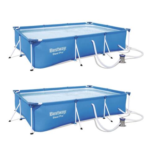 Bestway 9.83ft x 6.58ft x 26in Above Ground Pool Set with Filter Pump (2 Pack) - 40