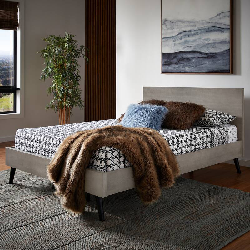 Noe Mid-Century Black Legs Platform Bed by iNSPIRE Q Modern