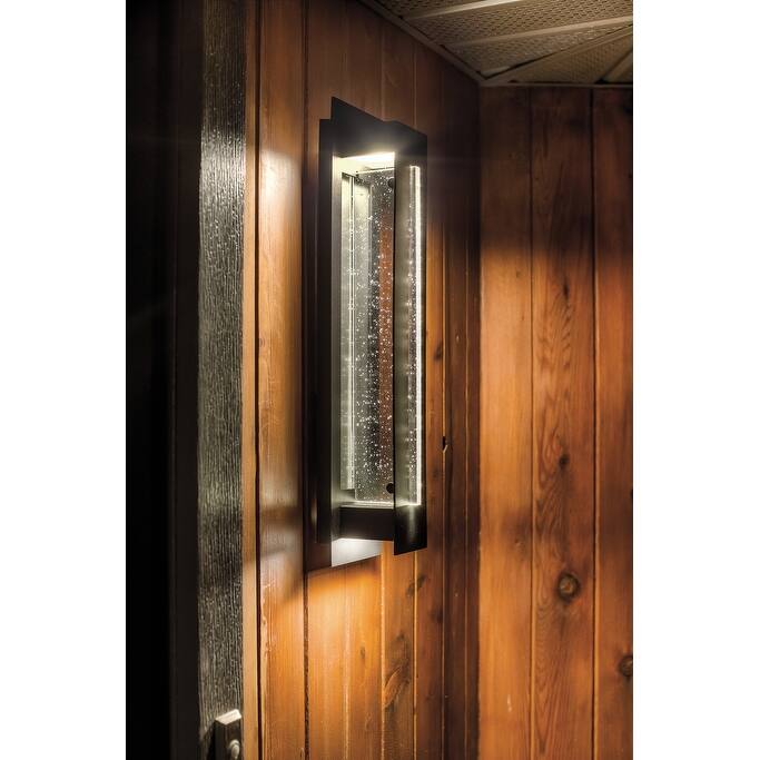 Kichler Lighting River Path Collection 2-light Textured Black Outdoor LED Wall Sconce
