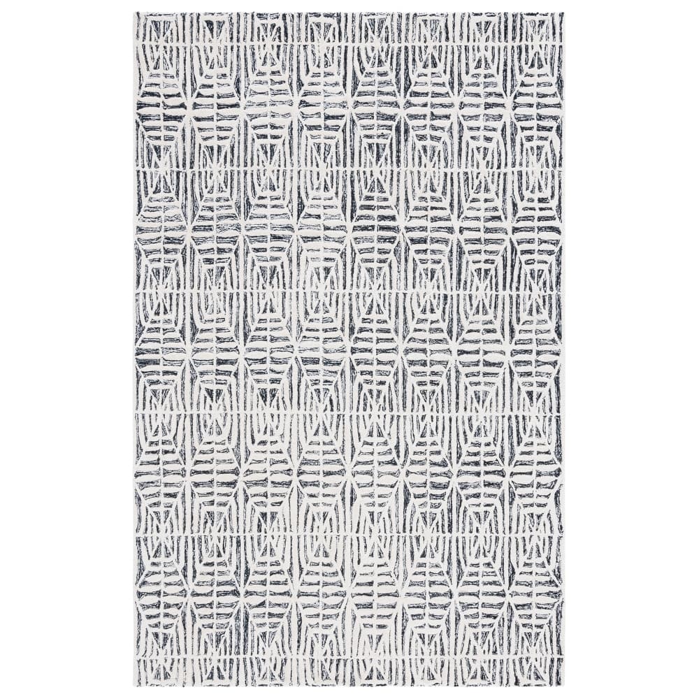SAFAVIEH Handmade Ebony Chika Modern Trellis Wool Rug