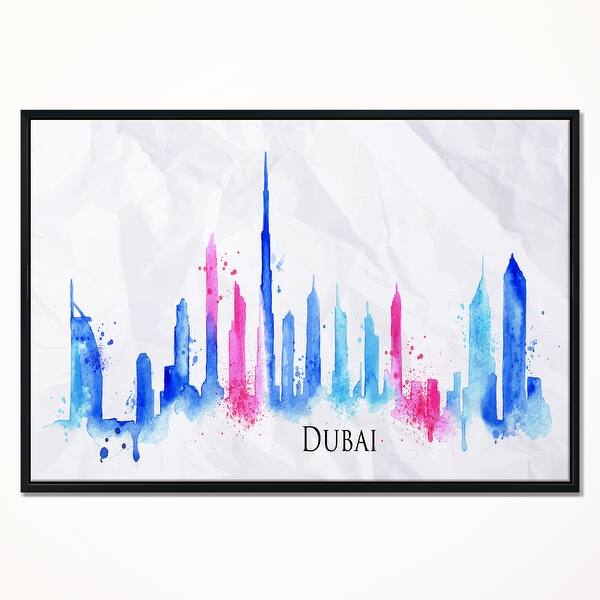 Shop Designart Colorful Dubai Silhouette Cityscape Painting