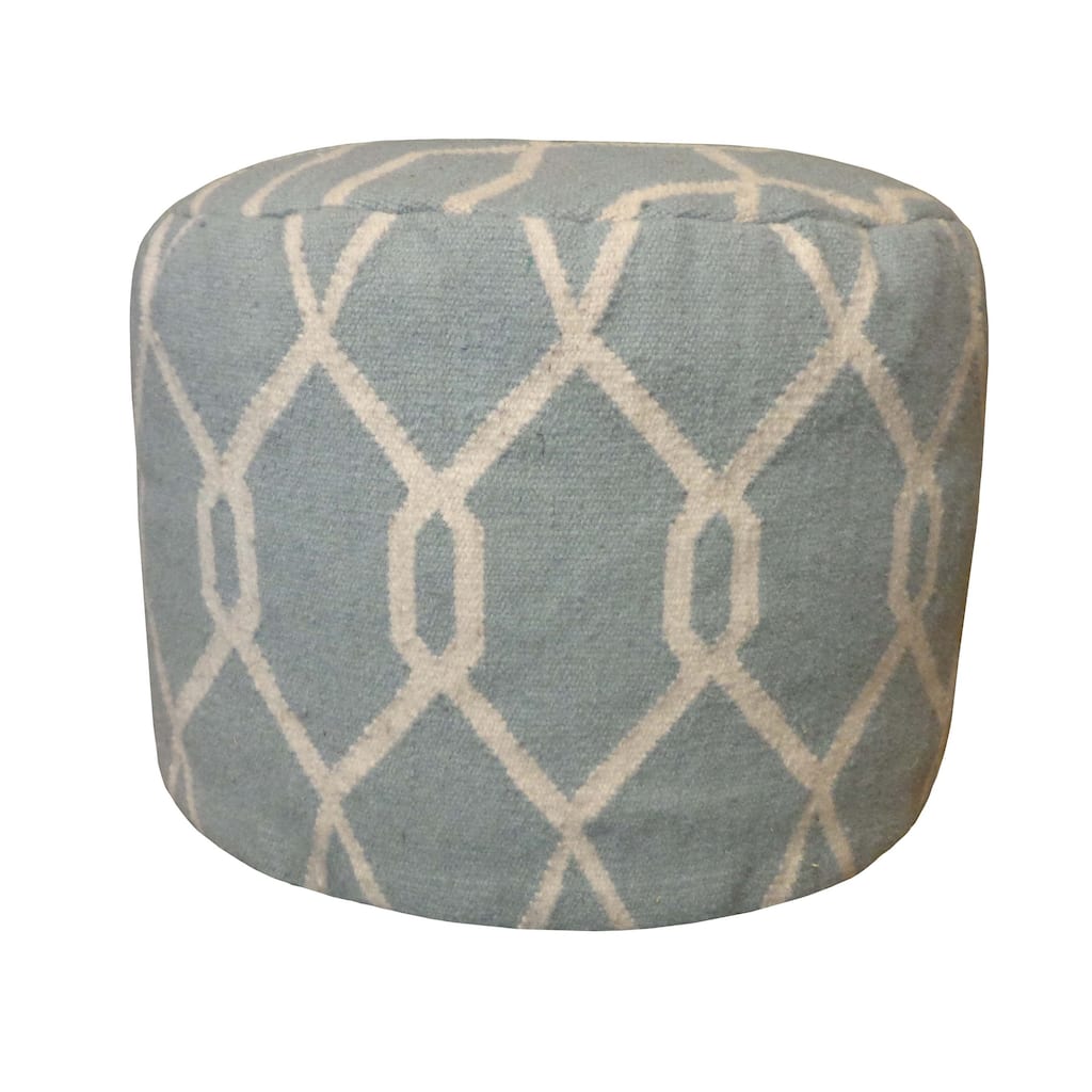 Jiti Indoor & Outdoor Round Geometric Patterned Waterproof Lounging Pouf Ottoman for Pool Patio Garden 26 x 16