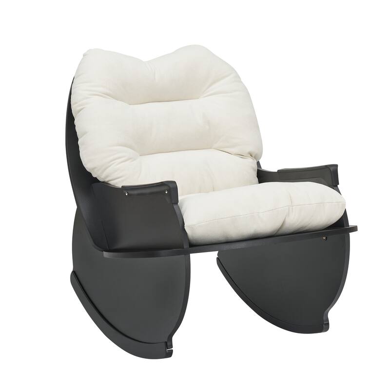 Upholstered Accent Chair for Nursery, Playroom, Bedroom and Living Room, Small Contemporary Rocker, Kids Cushioned Arm Chair