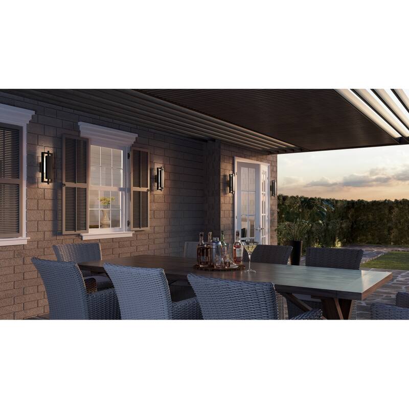 Pointsett Integrated LED Matte Black Outdoor Wall Lantern