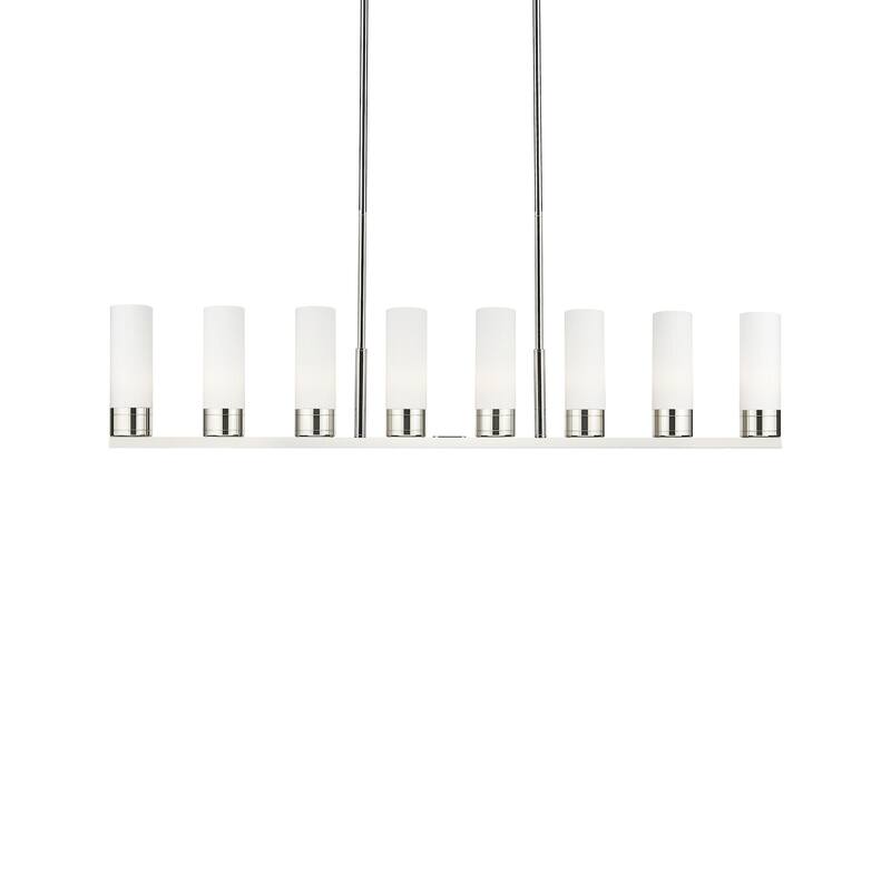 Innovations Lighting 617-8I-11-48 Boreas Linear Boreas 8 Light 48" - Polished Nickel / Striped White