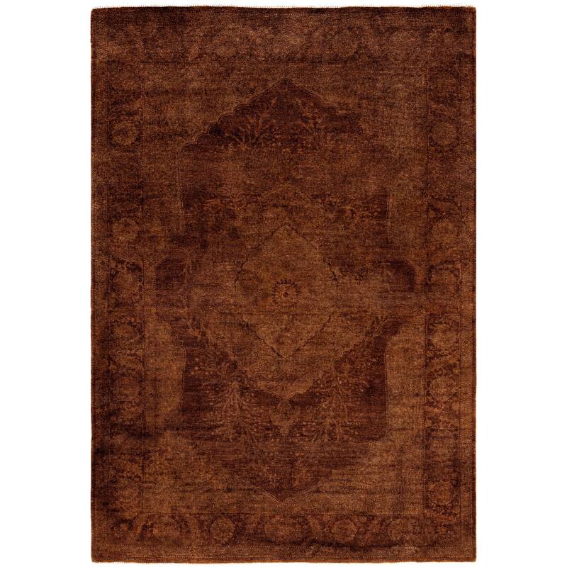Overdyed One-of-a-Kind Hand-Knotted Area Rug - Brown - 4' 3" x 6' 1"