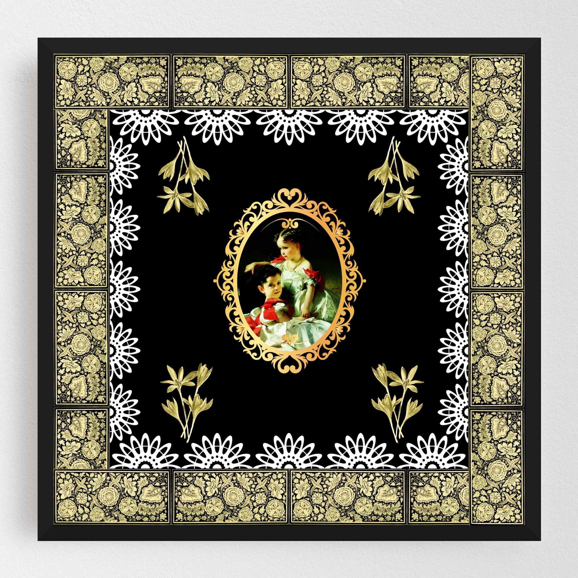 Shop Pattern Patterns Vintage Collage Framed Wall Art Print Overstock 31659546