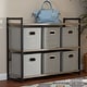 preview thumbnail 1 of 6, Household Essentials Fabric Storage Bins, Set of 6 Grey