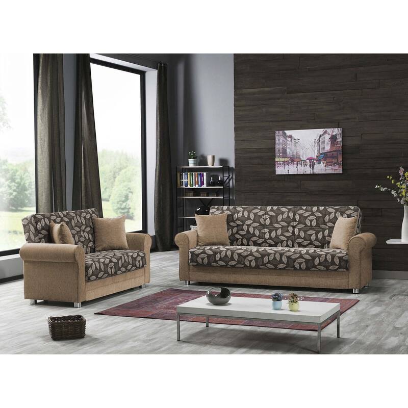 Collection Upholstered Convertible Loveseat With Storage