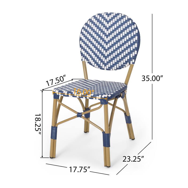 Picardy Outdoor Aluminum and Wicker Outdoor French Cafe Set by Christopher Knight Home
