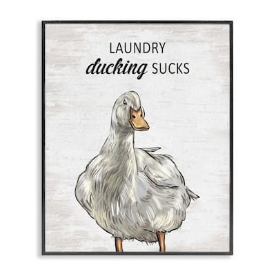 Stupell Sassy Laundry Duck Framed Giclee Art Design By Lettered and Lined