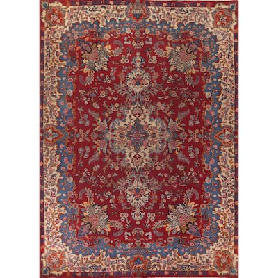 Floral Kashmar Persian Antique Area Rug Handmade Wool Carpet - 10'3"x 12'10"