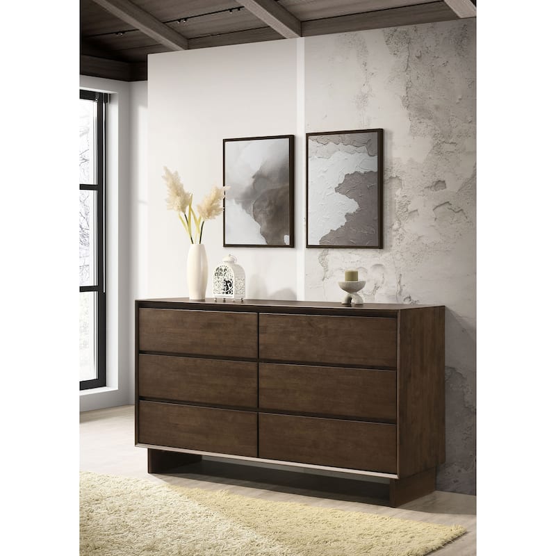 Hemlock Warm Brown 6-drawer Dresser Cabinet