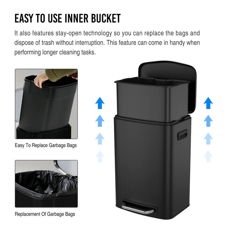 13 Gallon 50L Kitchen Soft Close Trash Can On Sale Bed Bath