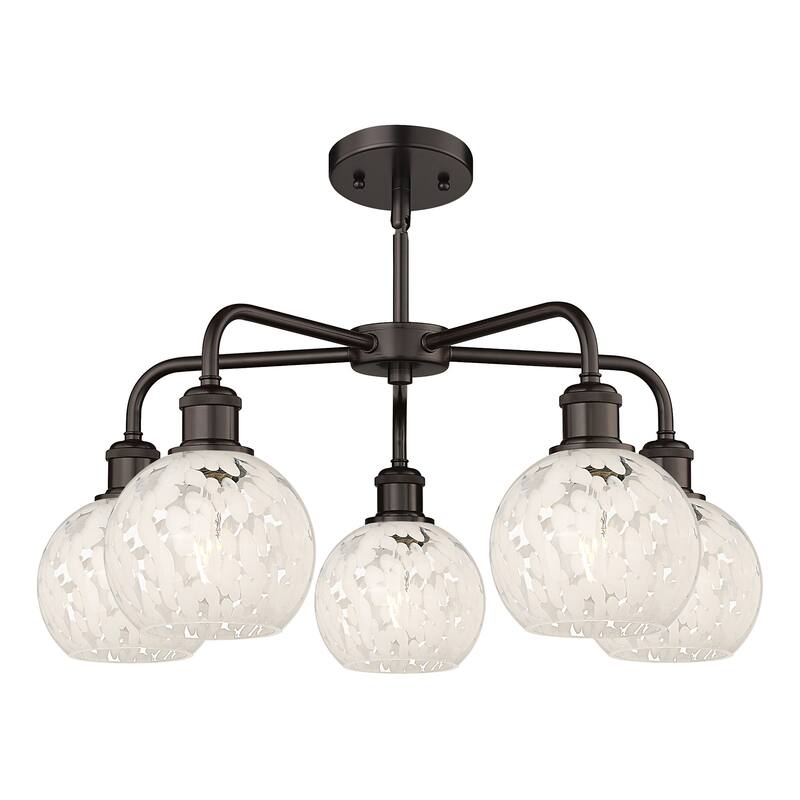 Innovations Lighting 516-5C-14-24-White Mouchette-Indoor Chandelier