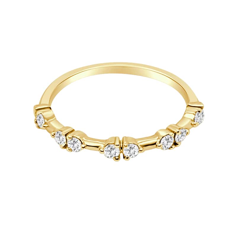 Auriya 14k Gold Lab Grown Round Diamond Station Bar Band 0.30 ct. tw. (F-G, VS)